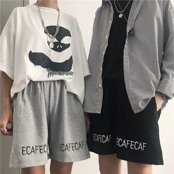 NiceMix punk, gothic shorts mænd bunden kvinder summer Harajuku-style-studerende i løs wide-ben broderi casual løbebukser
