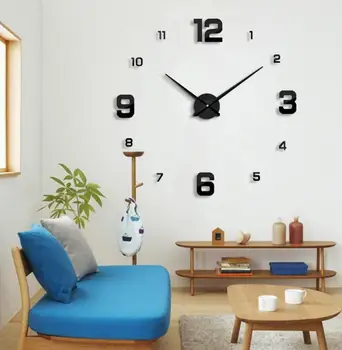 2021 moderne design skyndte Quartz ure mode ure spejl mærkat diy stue indretning nye ankomst 3d real store vægur