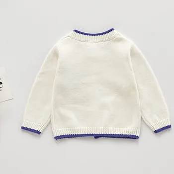 Efteråret Nye Baby Sweater Sæt Baby Piger Bodysuit Strik Tegnefilm Buksedragt Børn Overalls Piger Strikket Cardigan Varm Frakke