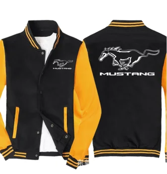 2021 Forår Og Efterår Streetwear Ny Jakke Mand Baseball Tøj Frakke Fashion Mustang Logo Trykt Bomber Jakker
