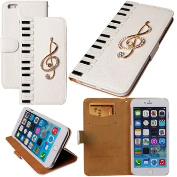 Klaver Musikalsk Diamant Læder taske Til iPhone 12 11 Pro XS Max X XR 8 7 Samsung Galaxy Note 20 10 9 S20 Ultra S10E S10/9/8 Plus