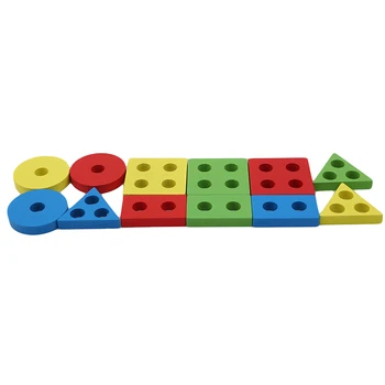 2019 Nye Baby Legetøj I Træ Blokke Form Fuget yrelsen Montessori Undervisning Skæve Uddannelse Bygning Huggeblokken Match Toy