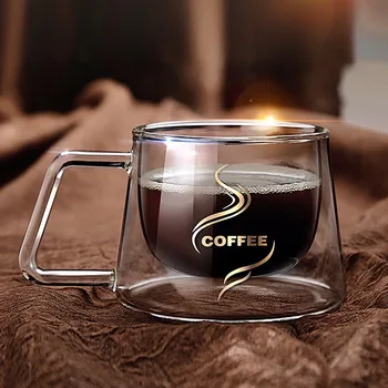I 2019, Mode I Høj Kvalitet-Dobbelt Væg Krus Kontor Krus Varmeisolering Dobbelt Kaffe Krus Og Kop Drinkware