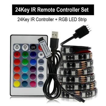 USB LED Strip RGB-dc 5 v Fleksibel LED-Lys RGB-Farve Foranderligt Vandtæt LED Strip 5050 50 cm 1m 2m Sæt.