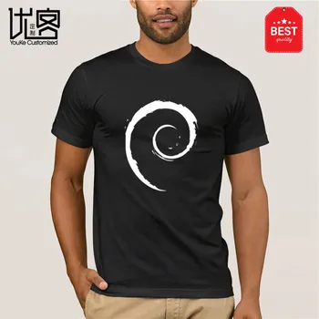 GILDAN Tshirt Mænd Sort kortærmet Bomuld Hip Hop T-Shirt Gildan DEBIAN Produkter og Designs! Li T-Shirt hvid debians logo
