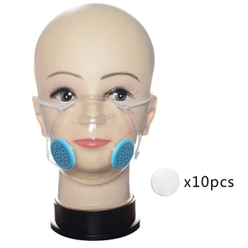 Gennemsigtig ansigtsmasker med 100pcs Nonwoven Filter Åndedrætsværn med Anti dust Munden Maske Anti PM2.5 95% Filtrering Munden Skjolde