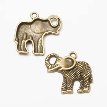 25 stykker af retro metal zink legering elefant vedhæng til DIY håndlavede smykker halskæde gøre 7493