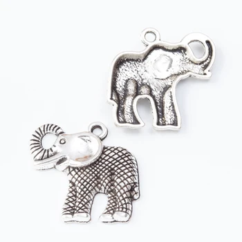 25 stykker af retro metal zink legering elefant vedhæng til DIY håndlavede smykker halskæde gøre 7493