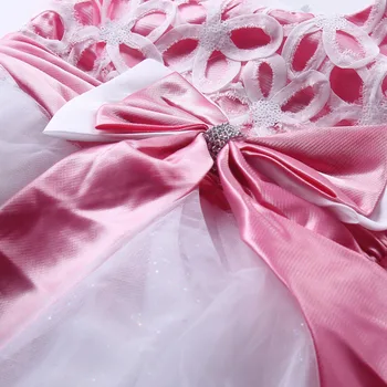 Cutestyles Sleevless Hot Pink Blomst Pige Kjoler, Hvide Bryllup Kjoler Til Piger børnetøj GD31115-28