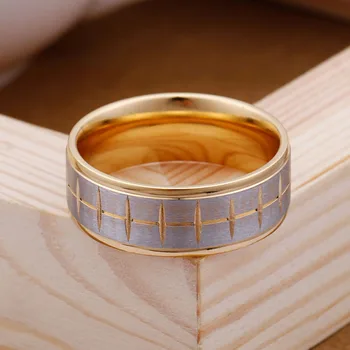 TrustyLan Classic Cool Store Ringe For Mann Guld Farve Sort Solidt Rustfrit Stål Ring Mand OS Size 11 12 Ringen Gaver Til Ham