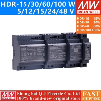 Original Mener det Godt med HDR-15 30 60 100 150 serie DC 5V-12V, 15V 24V 48V meanwell Slim-Modul DIN Skinne Strømforsyning