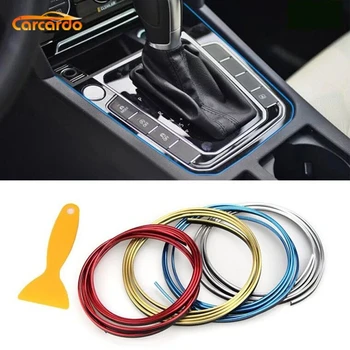 Carcardo 5M Bil Styling Interiør Dekoration Strip Linje Moulding Trim Dør Betjeningspanel Kant Universal Auto Chrome Strip