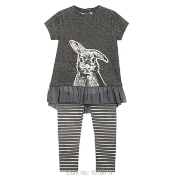 Bomuld Baby Pige Tøj Sæt 2021 Sommer Børn Passer Helt Outfits Spædbarn Bebe Piger kortærmet t-shirt Leggings Sæt