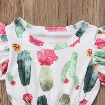 Nyfødte Spædbarn Baby Piger Ærmeløs Body Buksedragt Kaktus Tøj Sunsuit Tøj Størrelse 01-24M