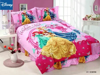 Disney enkelt størrelse strøelse sæt til piger soveværelse indretning dynebetræk 135x200cm bed dobbelt flat sheet 2-4 pc ' er prinsesse hjem tekstil