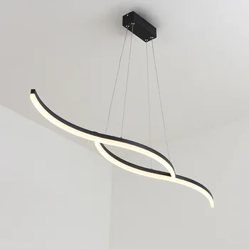 Minimalisme moderne led-vedhæng lys til spisestue køkken sort/hvid aluminium Pendel suspension armatur glans led