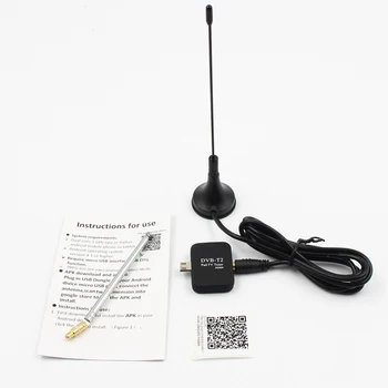 DVB-T2 TV-Antenne Receiver Digital Micro-USB-Tuner til Android Mobiltelefoner Pad HD-TV Stick med Dual Antenne