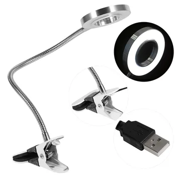 USB-Opladning bordlampe Skønhed Permanent Udstyr, LED Koldt Lys Med Clip Til Øjenbryn Nail Art Tatoveringer Støtte Braser Værktøj