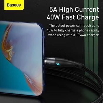 Baseus 5A Magnetisk Opladning Kabel USB-C Type C Magnet Oplader Kabel Til Huawei P40 P30 Xiaomi mi 10 9 Samsung Hurtig Opladning Ledning
