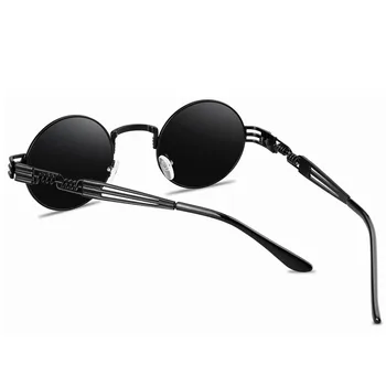 Steampunk mode Solbriller Mærke, Design Kvinder Mænd Retro Runde Metal Punk Sol briller UV400 Nuancer Briller
