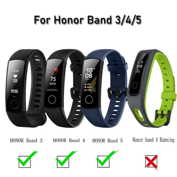 For Huawei Honor Band 4 / 5 Rem To-farvet silikone sports armbånd Udskiftning Band 5 Sport Armbånd ære band 5 urrem