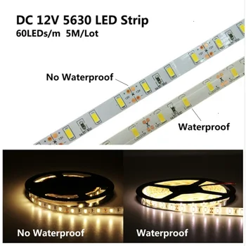 5m/masse LED Strip SMD5630 DC12V 60LEDs/m Fleksibel LED-Lys Vandtæt/nej-vandtæt LED Strip til indendørs/uotdoor ktv osv indretning