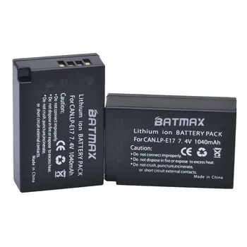 Batmax 2stk LP-E17 LPE17 LP E17 Batteri+LCD-Dual USB Oplader +Box til Canon EOS T6i 750D T6s 760D 800D M3, M5, M6 8000D Kissx8i