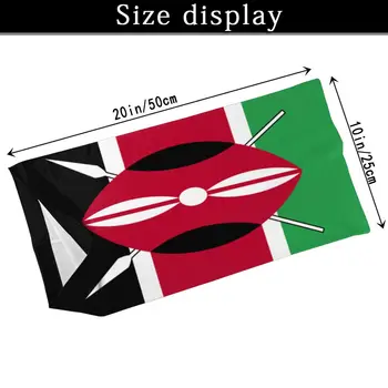Kenya Flag Ansigt Tørklæde Med 2 Stk Filter Multi-purpose Tørklæde hovedbøjle riding maske