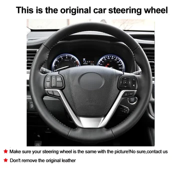 Bil Auto Steering-Wheel Dækning For Toyota Highlander -2019 Sienna - 2019 Fletning på rattet 2016 2017 2018