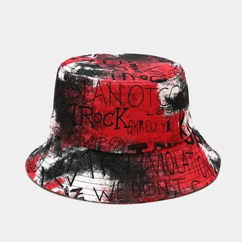 Mode Personlighed Tie-dye Graffiti Bucket Hat Kvinder Sommeren Afslappet Streetware solhat Stor Randen Sammenklappelig Strand og Fisherman ' Hatte