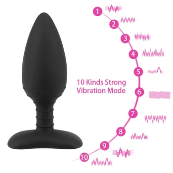 IKOKY Sex Legetøj Til Mænd, Kvinder Prostata Massager Vibrator 10 Frekvens Trådløs Fjernbetjening Elektrisk Stød Anal Vibrator-Plug