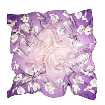 Silke Tørklæde i Satin Store Sjal Kvinders Fashion Square Tørklæde Digital Inkjet Håndlavet Gave Silke Tørklæde 107*107