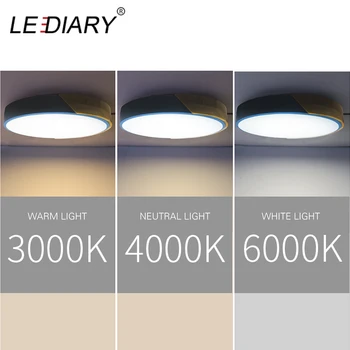 LEDIARY LED Misfarve Loft Lampe i Akryl, Træ-Runde, Multicolor 18W 96-265V Loft Overflade Monteret LED-Belysning