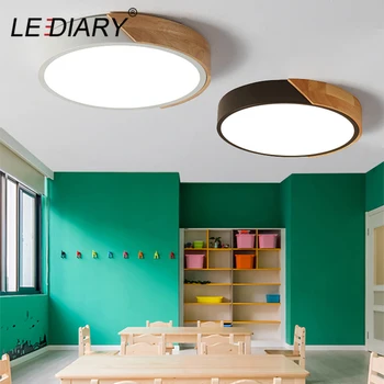 LEDIARY LED Misfarve Loft Lampe i Akryl, Træ-Runde, Multicolor 18W 96-265V Loft Overflade Monteret LED-Belysning