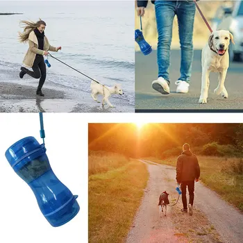 2 I 1 Hund Vandflaske Bærbare Mad Beholder Drikke Skål For Små Og Mellemstore Hunde Udendørs Rejse Pet Vand Dispenser-Arkføderen