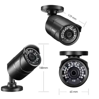 ZOSI 1080P CVBS AHD TVI CVI Videoovervågning Kamera, HD 2,0 MP Vejrandig 100ft Dag Nat Hjem CCTV Sikkerhed Kamera