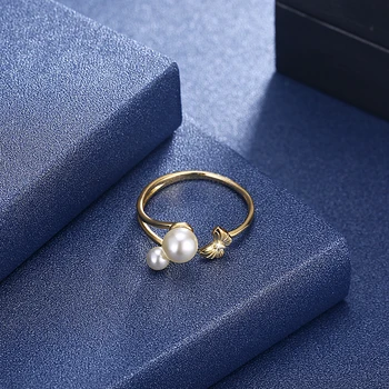 LEKANI Perle Ringe Til Kvinde 925 Sterling Sølv Mode CZ finger Anel Sommerfugl Ring Engagement Gave Til Veninder