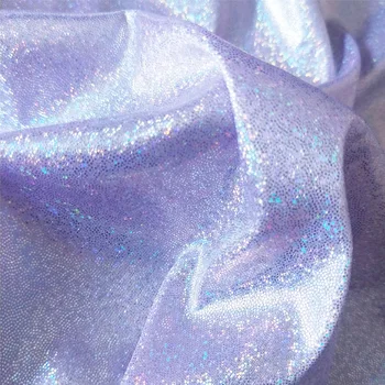 100*150CM Glitter Pailletter Laser Polyester Stof DIY Bryllup Part Baggrund Indretning Håndværk Dukke Kostume Tilbehør til Beklædningsgenstande