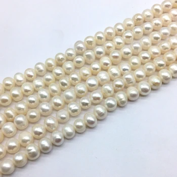 En karakter som Naturlige Frisk Vand Pearl Perler, Runde Form 8-9 mm Glat Beige Farve DIY Smykker at Gøre Leverancer