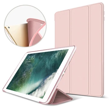 Etui Til iPad Pro 10.5 9.7 2017 2018 PU Læder Smart Cover Til iPad mini-5 Air 3 10.2 2019 7th Generation Silikone Sag Tilbage
