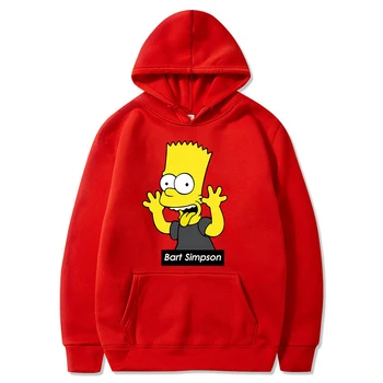 Mænd Hoodie Casual Sweatshirt Bart Simpson Unisex Hoodie Tegnefilm Simpson Sweatshirt langærmet Trøjer Tøj