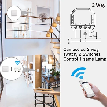 2-Vejs Wifi Smart LED Lys Lysdæmper Diy-Breaker Modul Smart Liv/Tuya APP Fjernbetjeningen Fungerer sammen med Alexa Echo Google Startside