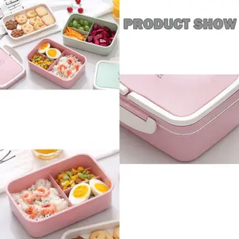 Grøn/Pink-1stk Børn, Voksne Mikrobølgeovn Bento Frokost Boks Picnic Mad, Frugt Container Opbevaring Lunch Box