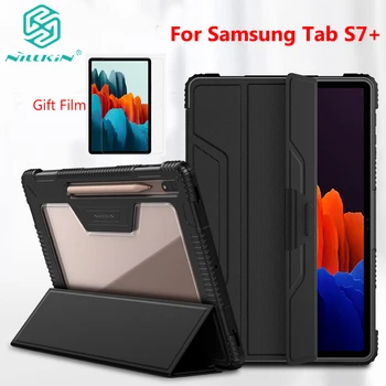 For Samsung Galaxy Tab S7 Plus Tilfælde Stødsikkert Beskyttende Cover Kvalitet Læder Smart Flip Cover til Galaxy Tab S7 탭 Nillkin