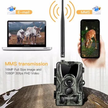 HC-801G: 3G MMS/SMTP/SMS Trail kamera til Jagt 16mp kamera 1080p HD-night vision spejder dyr kamera 940nm IR LED foto-fælder