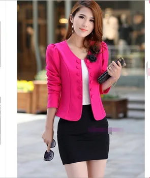 2020 Passer Jakke Dame Blazere-Dobbelt-Breasted Kort Sort Hvid Pink Blazer Feminino koreansk Tøj Slanke Kvinder Toppen Størrelse S-XXXL