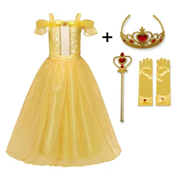 8Yrs Prinsesse Kjoler Kostume Queen Hvid Cosplay Pige Kjole Part Tøj Fantasia Vestidos