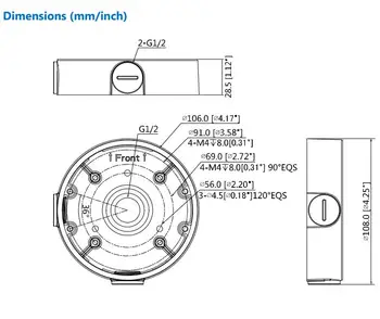 Dahua PFA139 Vandtæt samleboks For Dahua IP-Kamera Parentes CCTV Tilbehør Til Kameraet: IPC-HDW4631C-EN IPC-HDBW4431F-SOM.
