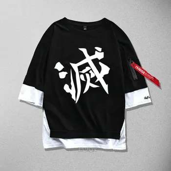 Ny Animationsfilm Demon Slayer: Kimetsu ingen Yaiba Agatsuma Cosplay T-shirt Kamado Tanjirou t-shirt i bomuld Mænd Tees toppe
