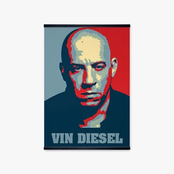 Fast & Furious Film Stjerne Skuespiller Vin Diesel Portræt Plakat Væg Kunst Billedet Dekoration Udskriver Indrammet Lærred Home Decor Maleri